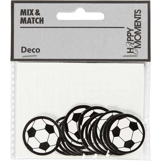 silhouette voetbal zwart/wit 25 mm 20 stuks