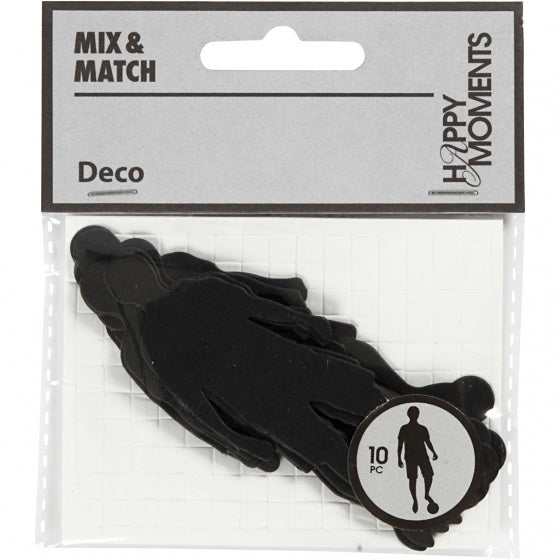 silhouette voetballer zwart 33 x 80 mm 10 stuks