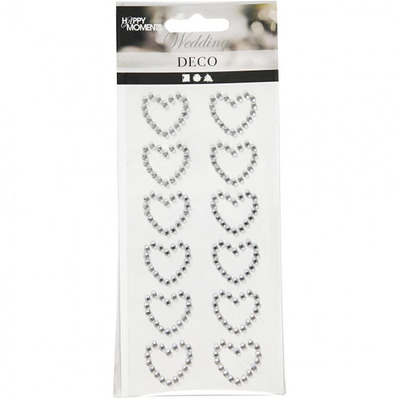 strasstenen zilver harten 23 x 21 mm 12 stuks