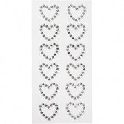 strasstenen zilver harten 23 x 21 mm 12 stuks