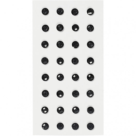 strasstenen zwart 8 mm 32 stuks