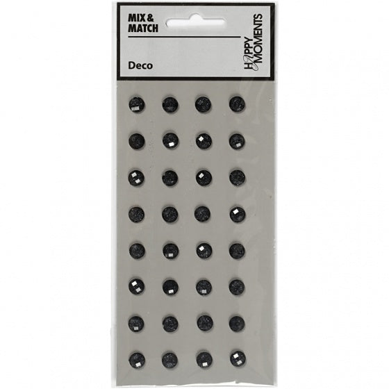 strasstenen zwart 8 mm 32 stuks