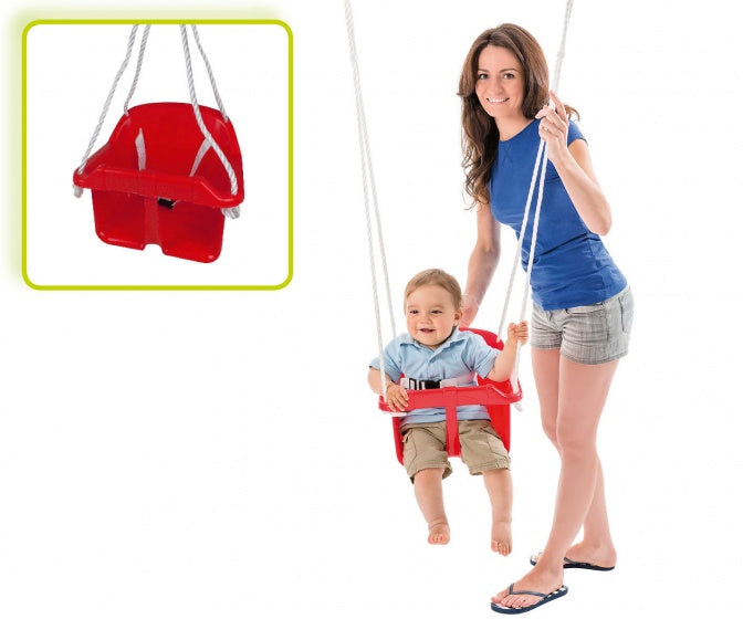 babyschommelzitje met touw 31 cm rood