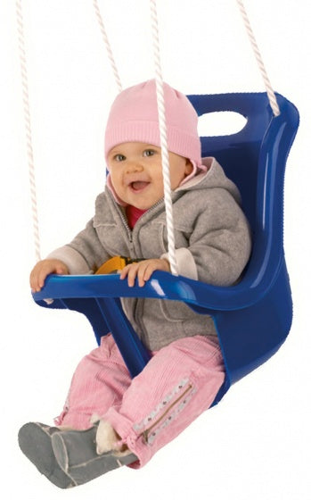 babyschommelzitje met touw 45 cm blauw