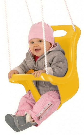 babyschommelzitje met touw 45 cm geel