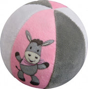 bal Ezel junior 10 cm pluche grijs/roze