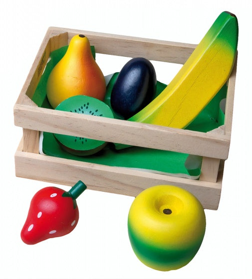 Houten krat met fruit 7-delig