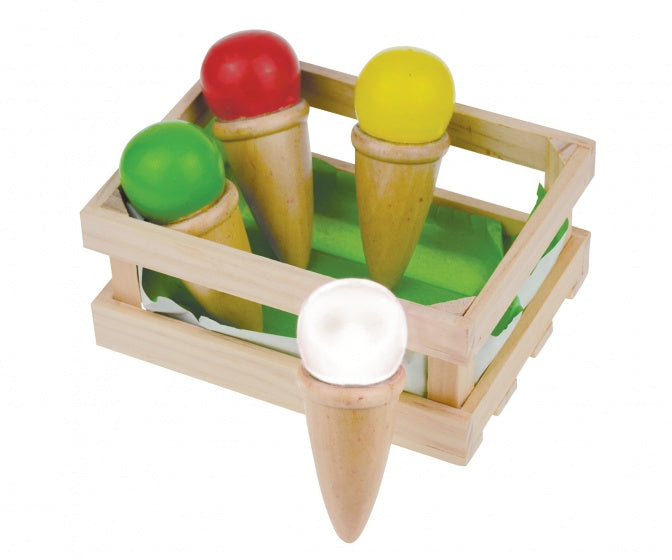 houten speelgoedijsjes 4-delig