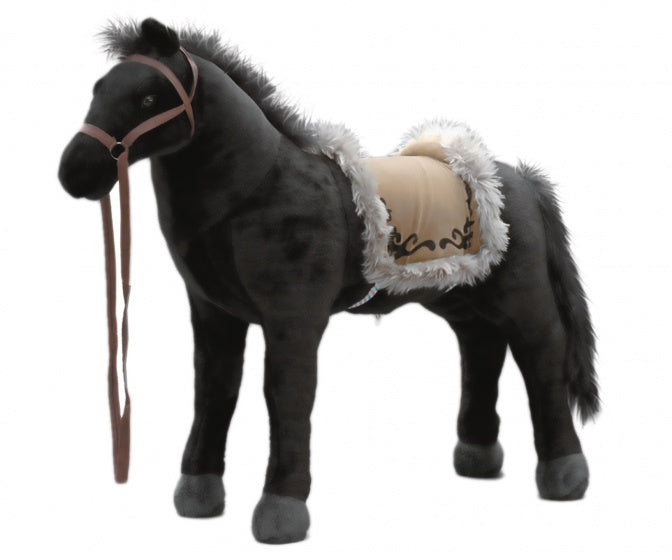 Paard met geluid zwart 81x50 cm