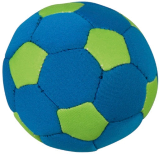 Splashbal voetbal13 cm foam blauw/groen