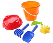 strandspeelgoed set in emmer 20 cm 6-delig oranje