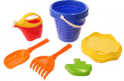strandspeelgoed set in emmer 24 cm 6-delig blauw