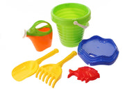 strandspeelgoed set in emmer 24 cm 6-delig groen