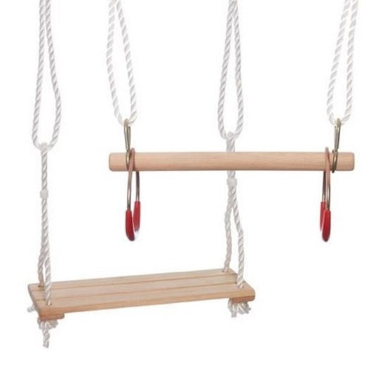 turn-/schommelset hout lichtbruin 40 cm