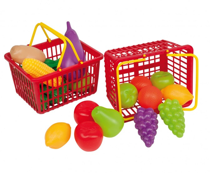 winkelmandje 15 cm 11-delig groente en fruit