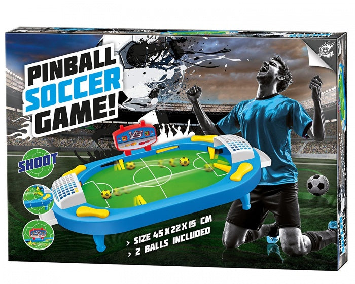 Flipper voetbalspel 45 x 22 x 15 cm blauw/geel