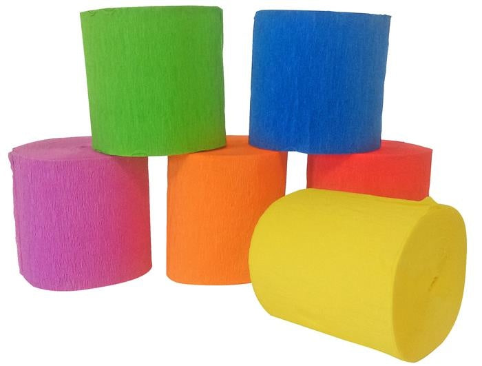 crêpepapier 10 m x 5 cm 6 stuks multicolor