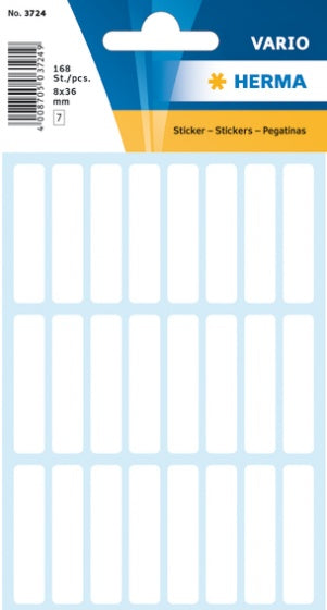 etiketten 168 stuks 8 x 36 mm wit