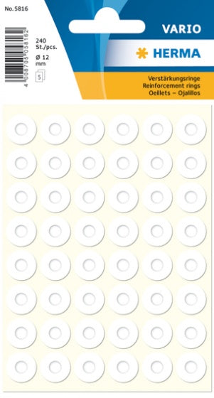 etiketten 240 stuks 12 mm wit