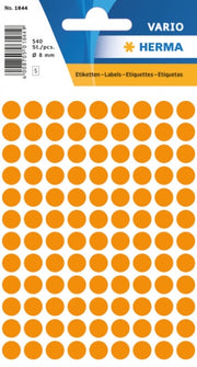 etiketten 540 stuks 8 mm oranje