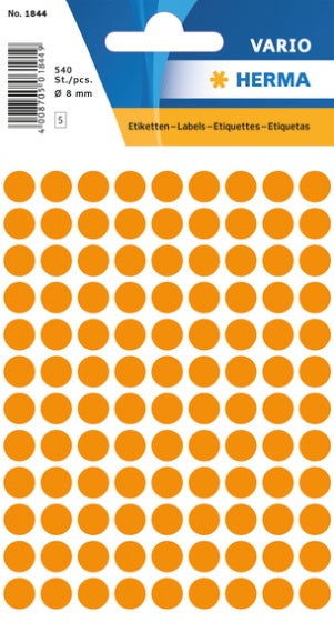 etiketten 540 stuks 8 mm oranje