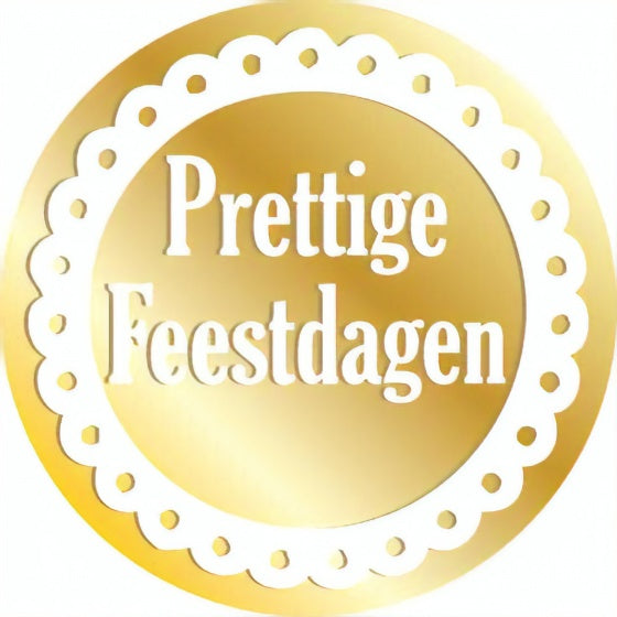 etiketten goud ''Prettige Feestdagen'' 1000 stuks