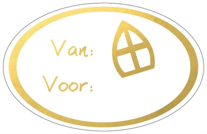 etiketten goud ''Van: Sint