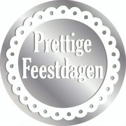 etiketten zilver ''Prettige Feestdagen'' 1000 stuks