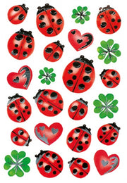 stickers lieveheersbeestjes 48 stuks rood/groen