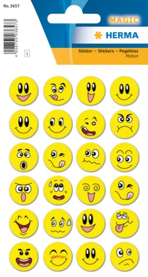 stickers smiley geel 24 stuks