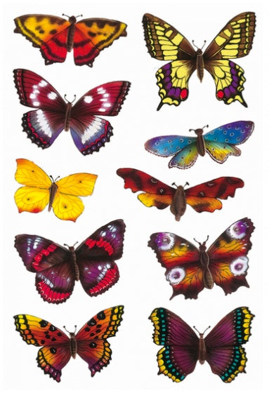 stickers vlinder 20 stuks multicolor