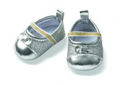 glitterballerina's voor een pop van 38-45 cm zilver