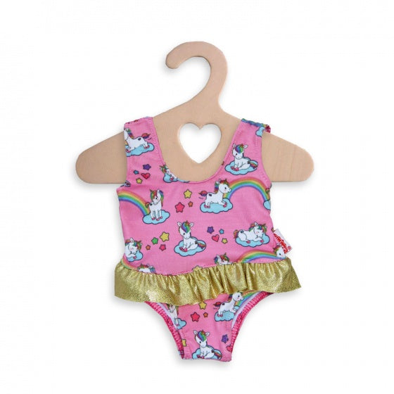 eenhoorn poppenbadpak roze 35-45 cm
