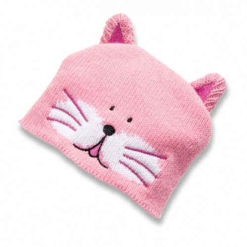 poppenmuts poes roze voor een pop van 35-45 cm