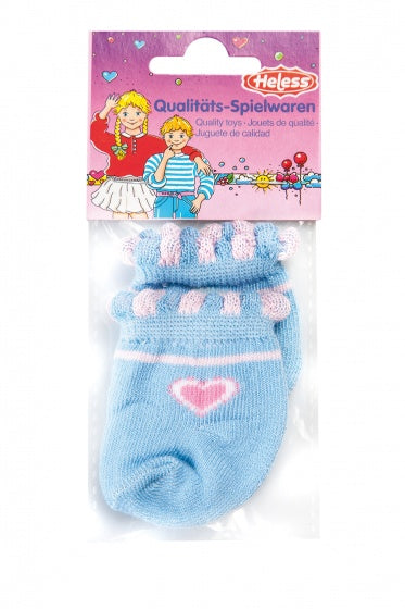 poppensokjes voor pop van 28-35 cm blauw