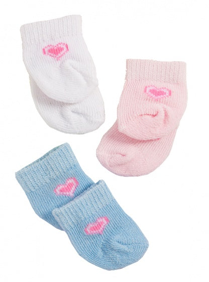 poppensokken 3 paar 28-35 cm roze
