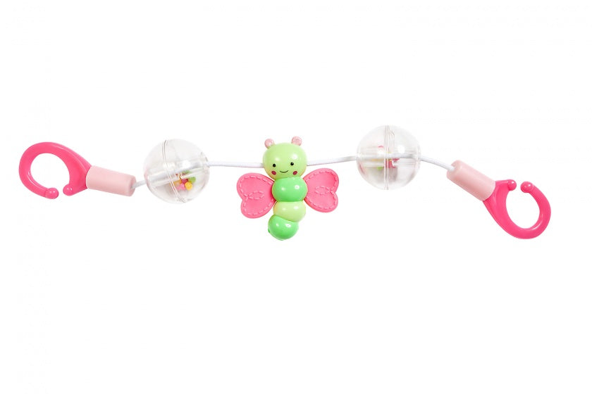 Poppenwagenspanner roze 32 cm
