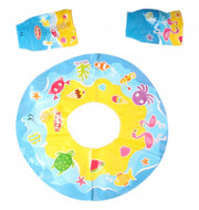 Poppenzwemband en zwemvleugels blauw 35-45 cm
