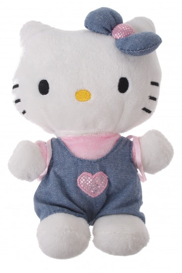 Hello Kitty Knuffel Bean Bag meisjes jeans blauw 15cm