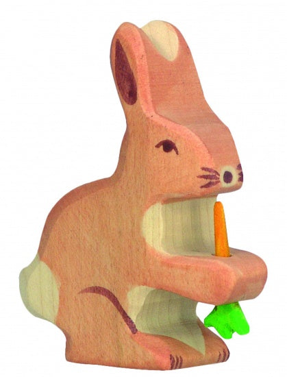 Houten Bosdieren: Haas Met Wortel