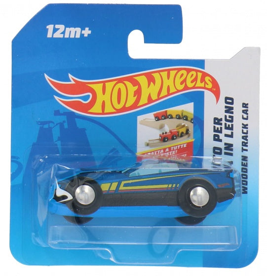 houten auto Free Wheel 9 x 3 cm blauw (C)