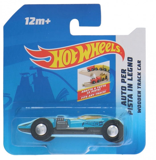 houten auto Free Wheel 9 x 3 cm lichtblauw (N)