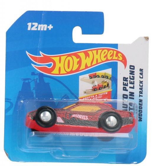 houten auto Free Wheel 9 x 3 cm rood (I)