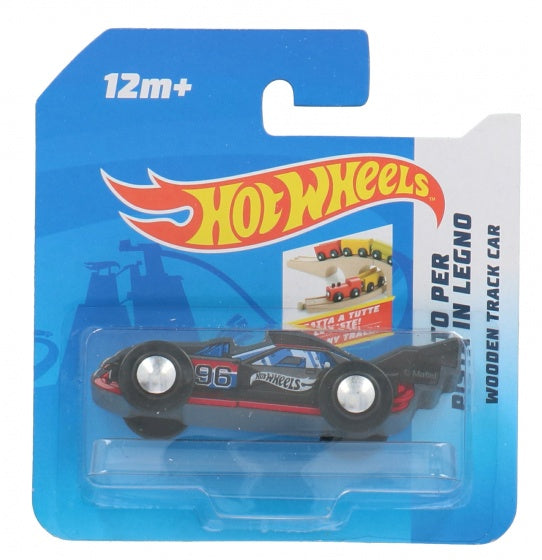 houten auto Free Wheel 9 x 3 cm zwart (L)