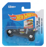 houten auto Free Wheel 9 x 3 cm zwart (M)