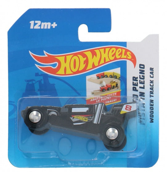 houten auto Free Wheel 9 x 3 cm zwart (M)