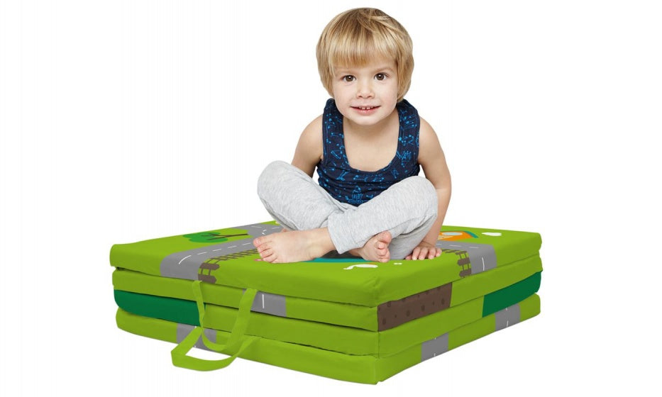 verkeerskleed dorp 100 x 100 x 4 cm groen