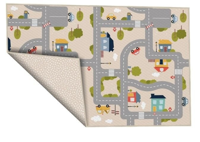 verkeerskleed Achoka Stadswijk 100 x 150 cm beige