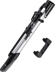 handpomp met drukmeter aluminium zilver