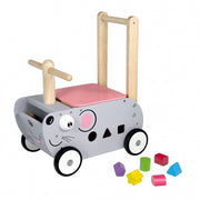 Loop- en duwwagen muis junior 45 cm grijs